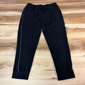 Calvin Klein Joggers Sweatpants Mens Medium Black Logo Athleisure Lounge Pants